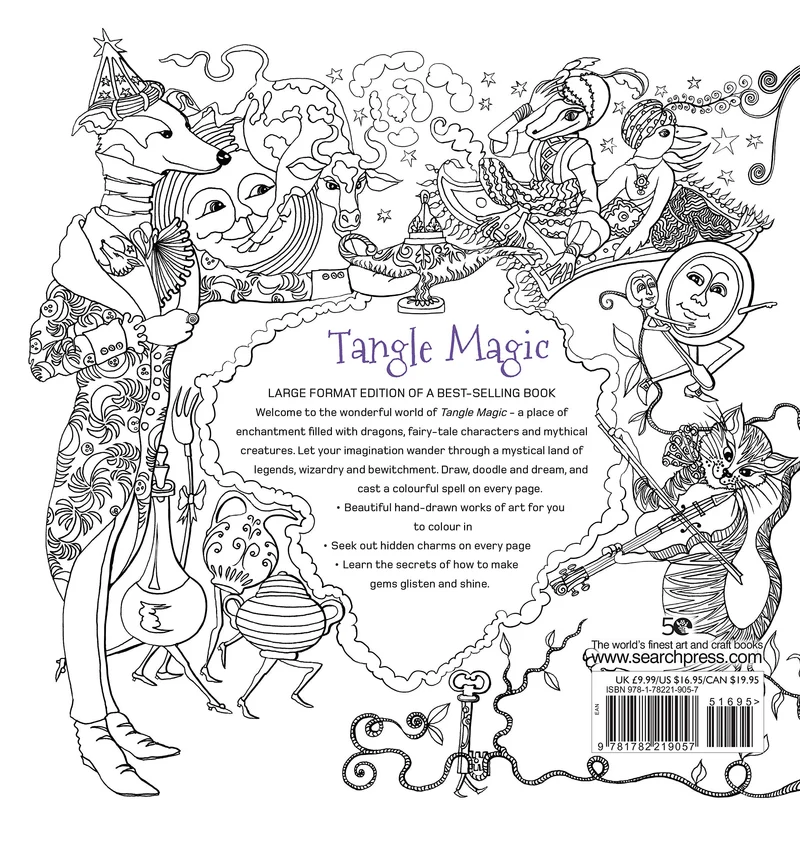 Search Press Books - Tangle Magic Colouring Book - Large Format