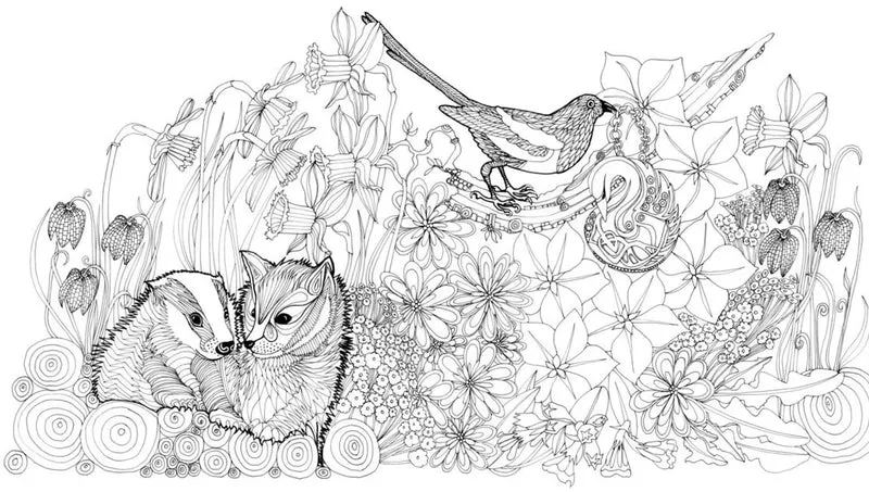 Search Press Books - Tangle Wood Colouring Book - Large Format
