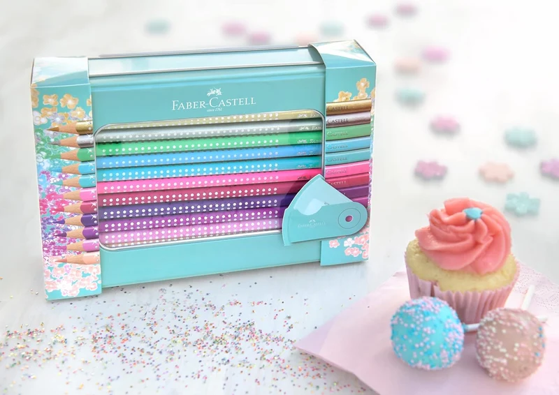 Faber-Castell Sparkle Buntstifte Geschenkset, 20 Farben, Metalletui