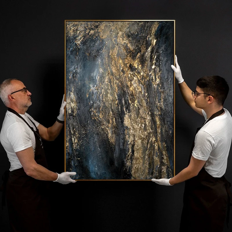 Handgemalte Bilder auf Leinwand abstrakt "Azure"