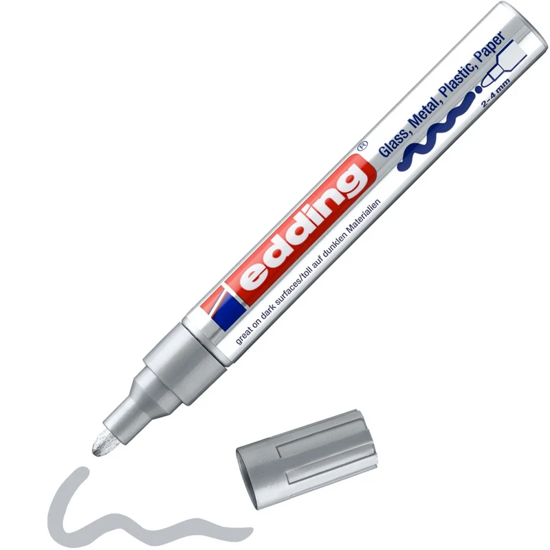edding 750 Lackmarker silber – 2-4 mm, Rundspitze, Aluminium