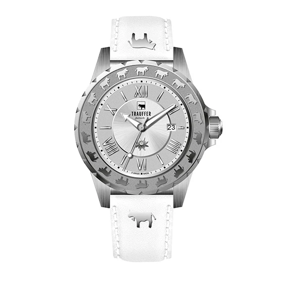 3 Zeiger Uni Silber Weiss 34mm