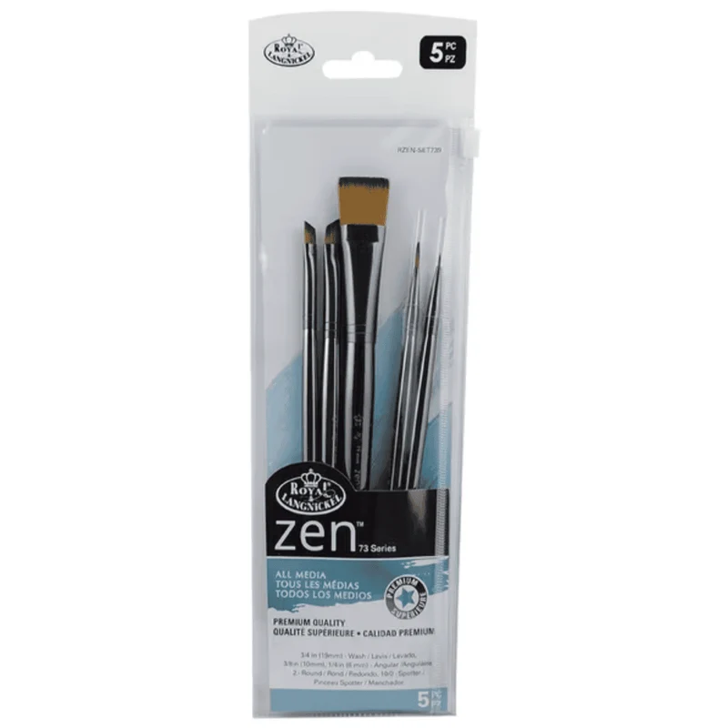 Zen Acrylic / Oil Long Handle Brush Set of 5