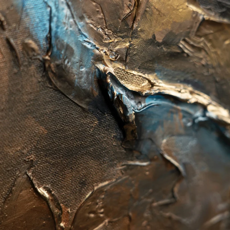 Modern Abstrakte Kunst mit Rahmen "Elegante Abstraktion" Handgemaltes Gemälde mit Goldakzenten