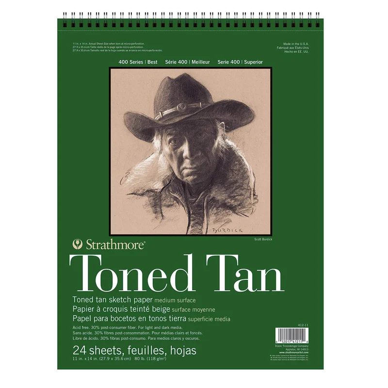 Strathmore - 400 Toned Tan Sketch Pad 118gsm 11x14" 24 sheets