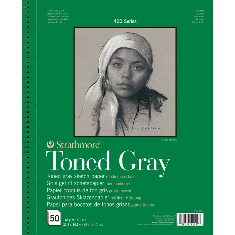 Strathmore - 400 Toned Gray Sketch Pad 118gsm 9x12"
