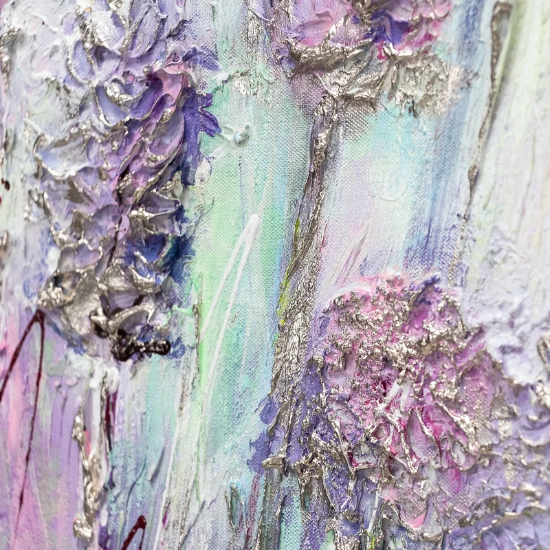 Handgemalte bilder blumen abstrakt "Blumen auf der Wiese"