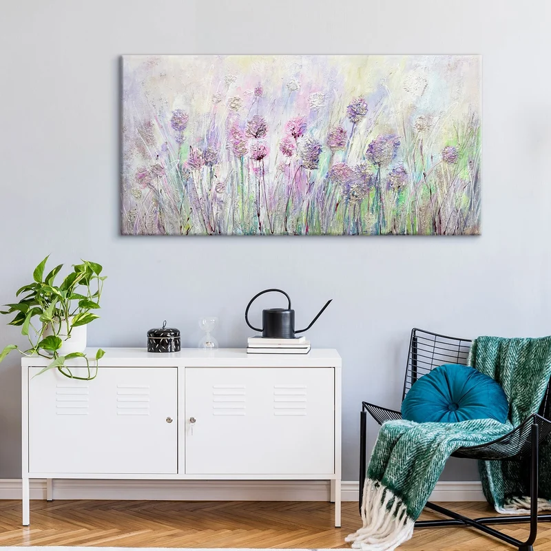 Handgemalte bilder blumen abstrakt "Blumen auf der Wiese"