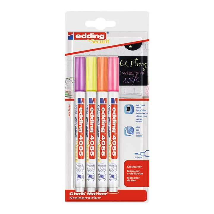 Edding 4085 Chalk Marker Set, Neon Shades