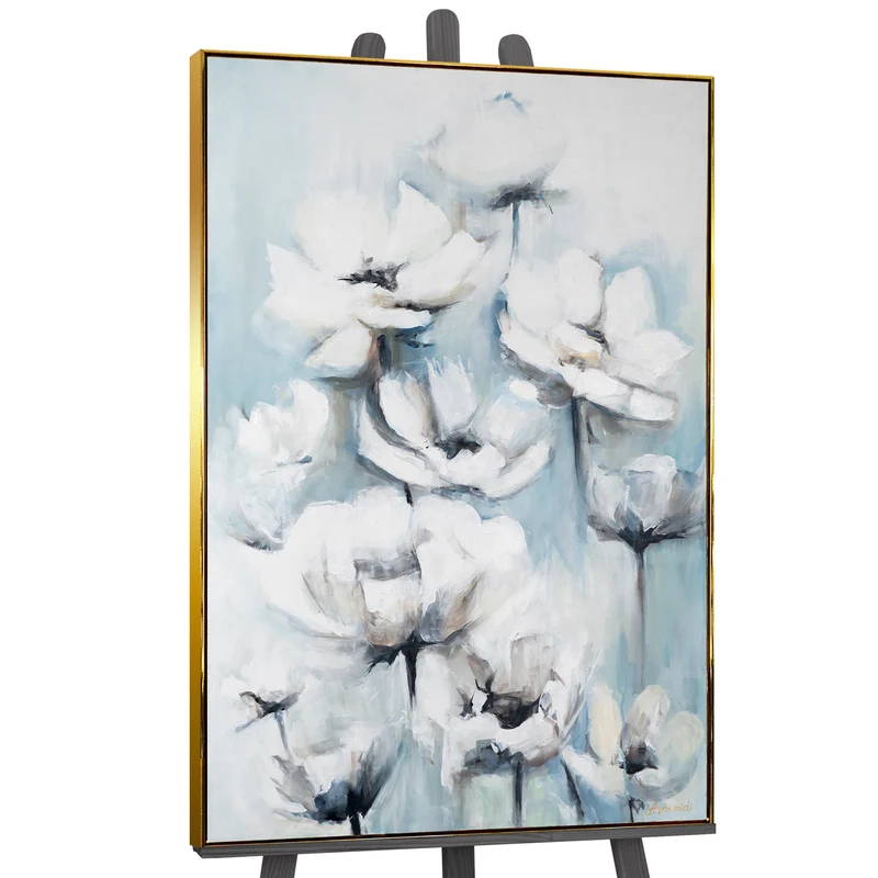 Blumenbilder acryl auf leinwand mit rahmen "Blumige Zärtlichkeit"
