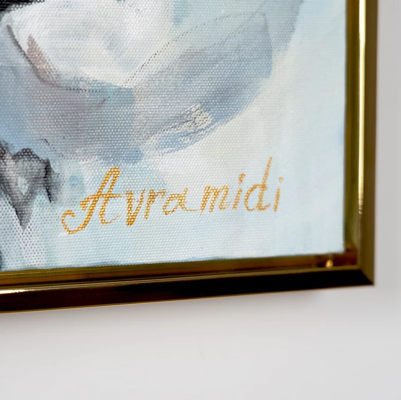 Blumenbilder acryl auf leinwand mit rahmen "Blumige Zärtlichkeit"