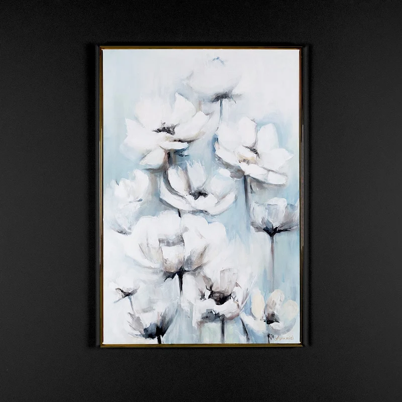 Blumenbilder acryl auf leinwand mit rahmen "Blumige Zärtlichkeit"