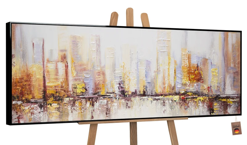 Abstrakte bilder auf leinwand mit Rahmen 150x50cm "Morgen’s in Megapolis"