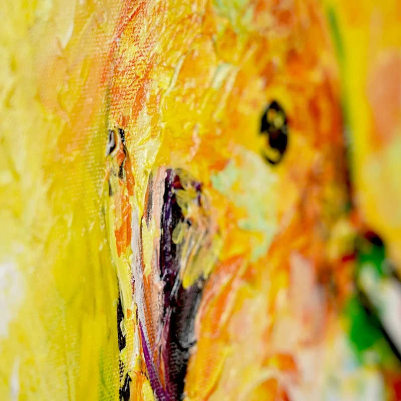 Acrylbild modern handgemalte "Papagei in der Sonne"