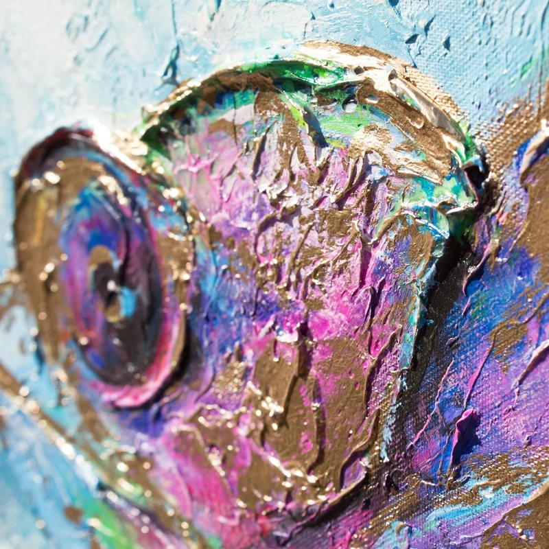 Tiere abstrakt acryl "Leguan"