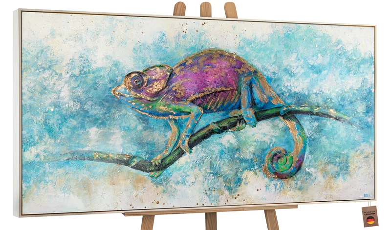 Tiere abstrakt acryl "Leguan"
