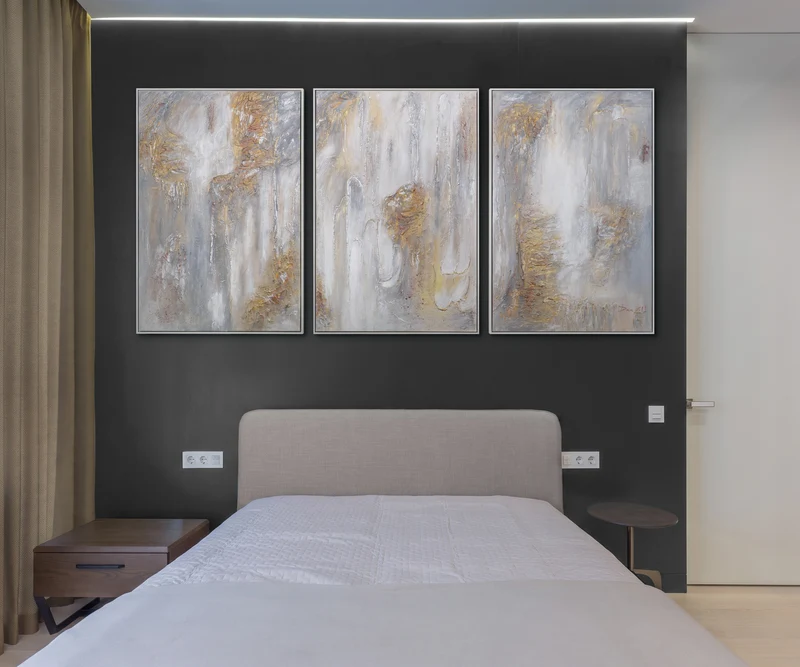 Handgemalte bilder acryl abstrakt mit blattgold "Philosophie"