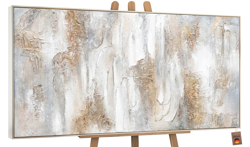 Handgemalte bilder acryl abstrakt mit blattgold "Philosophie"