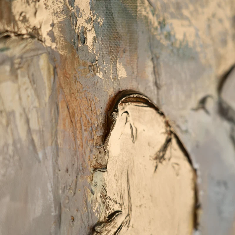Abstrakte Kunst Bilder mit Rahmen "Rhythmus der Unendlichkeit" Strukturiert mit Smaragd & Gold