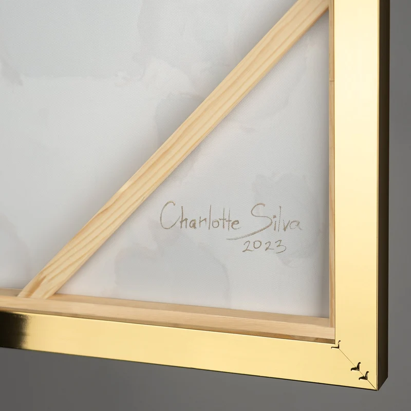 Abstrakte Kunst Bilder mit Rahmen "Rhythmus der Unendlichkeit" Strukturiert mit Smaragd & Gold