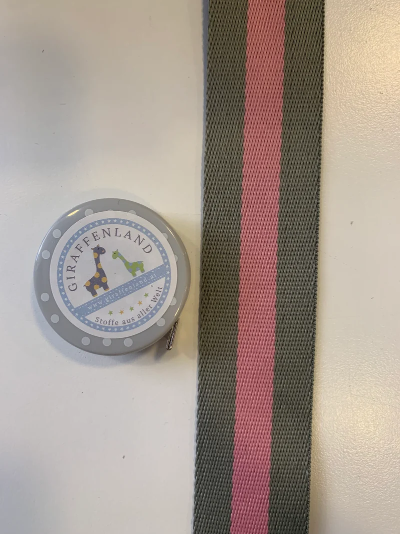 Gurtband 40mm grau/rosa