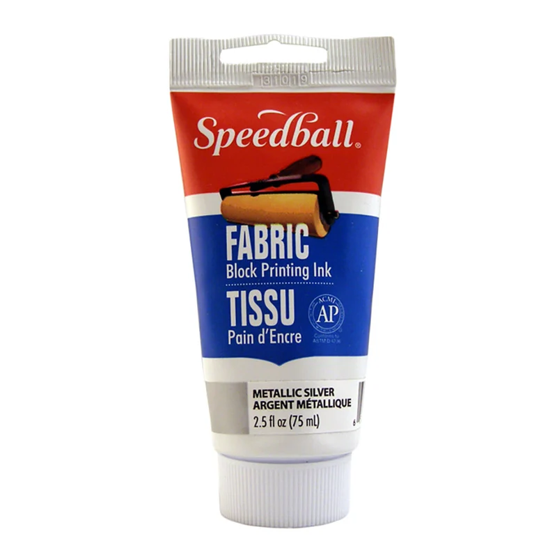 Speedball - Fabric Block Printing Ink 75ml (2.5oz) - Metallic Silver