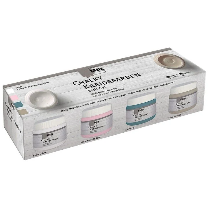 Kreul Basic set Chalk Paint Set, 4 x 150 ml