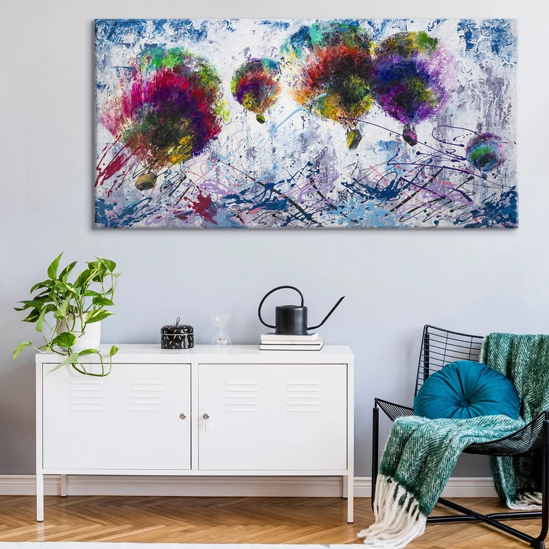 Moderne malerei in acryl "Freiflug"