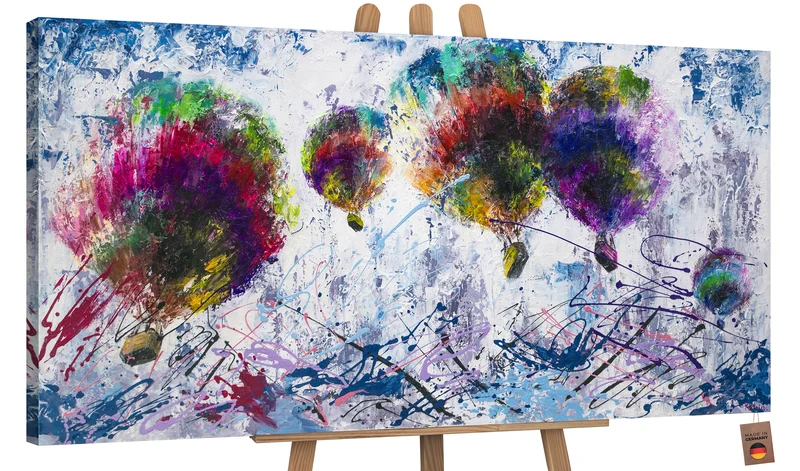 Moderne malerei in acryl "Freiflug"