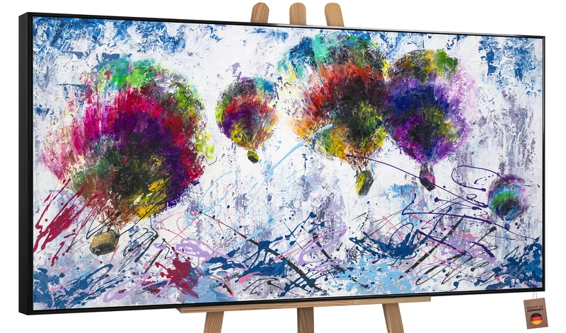 Moderne malerei in acryl "Freiflug"