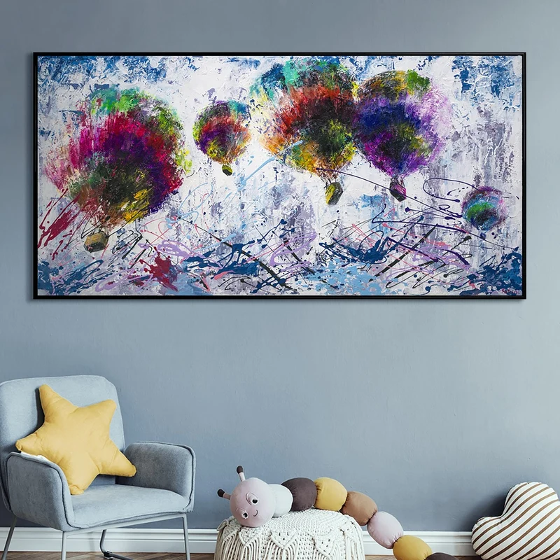 Moderne malerei in acryl "Freiflug"