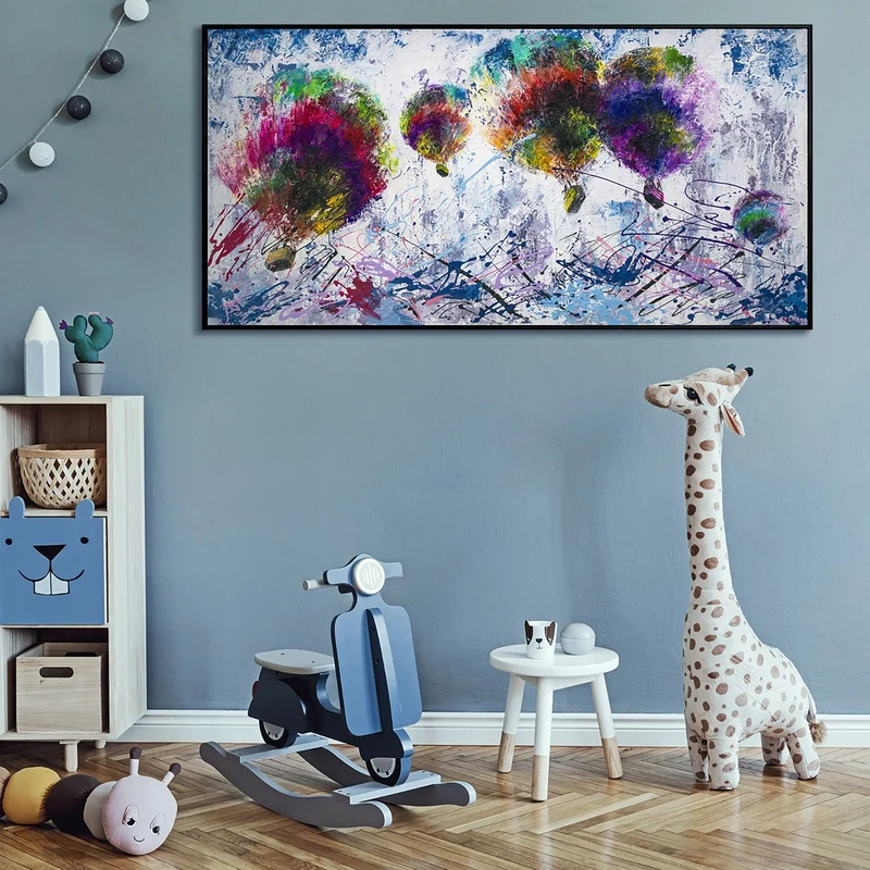 Moderne malerei in acryl "Freiflug"