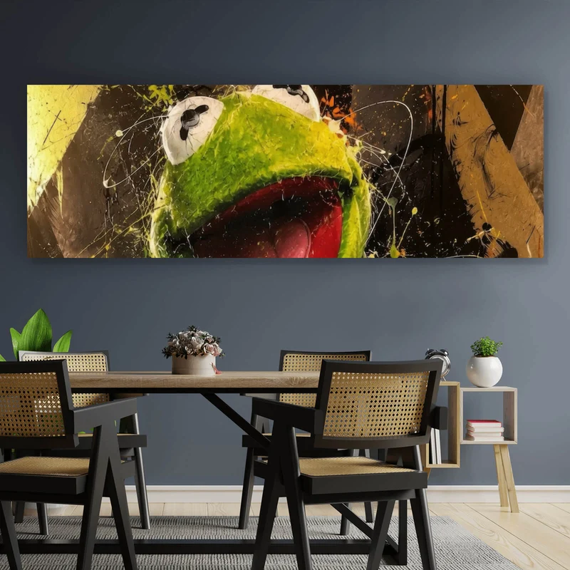 Acrylglasbild Modern Art Frosch im Street Art Stil Panorama