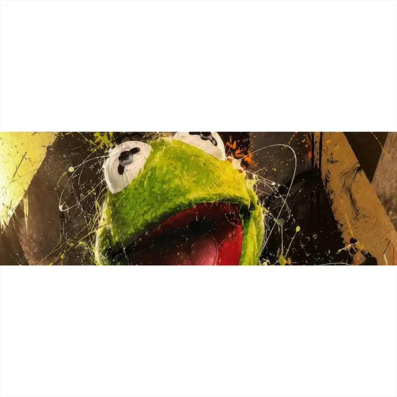 Aluminiumbild Modern Art Frosch im Street Art Stil Panorama