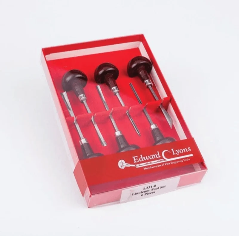 Lino Cutting set 6 Mushroom Handle