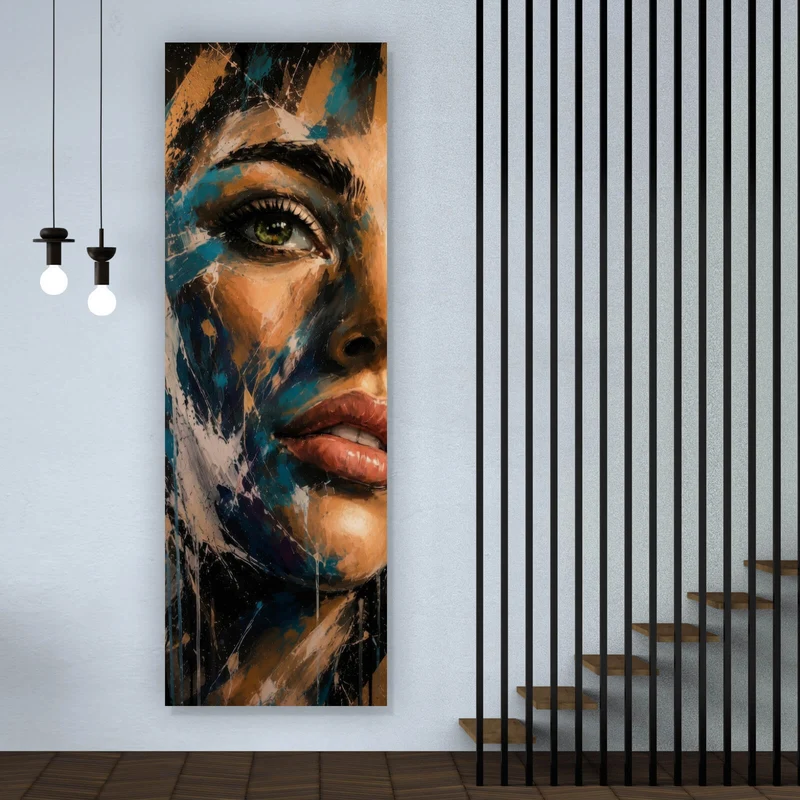 Leinwandbild Modernes Porträt im Street Art Stil Panorama Hoch