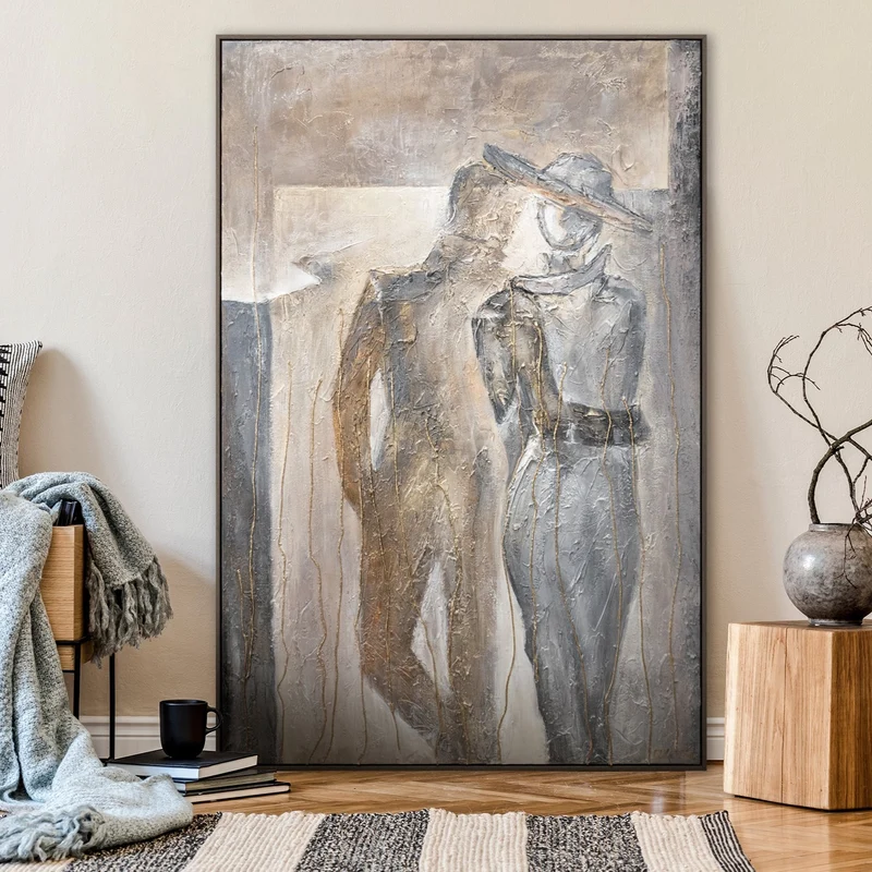 Abstrakte acryl bilder malen im Rahmen "Pärchen"