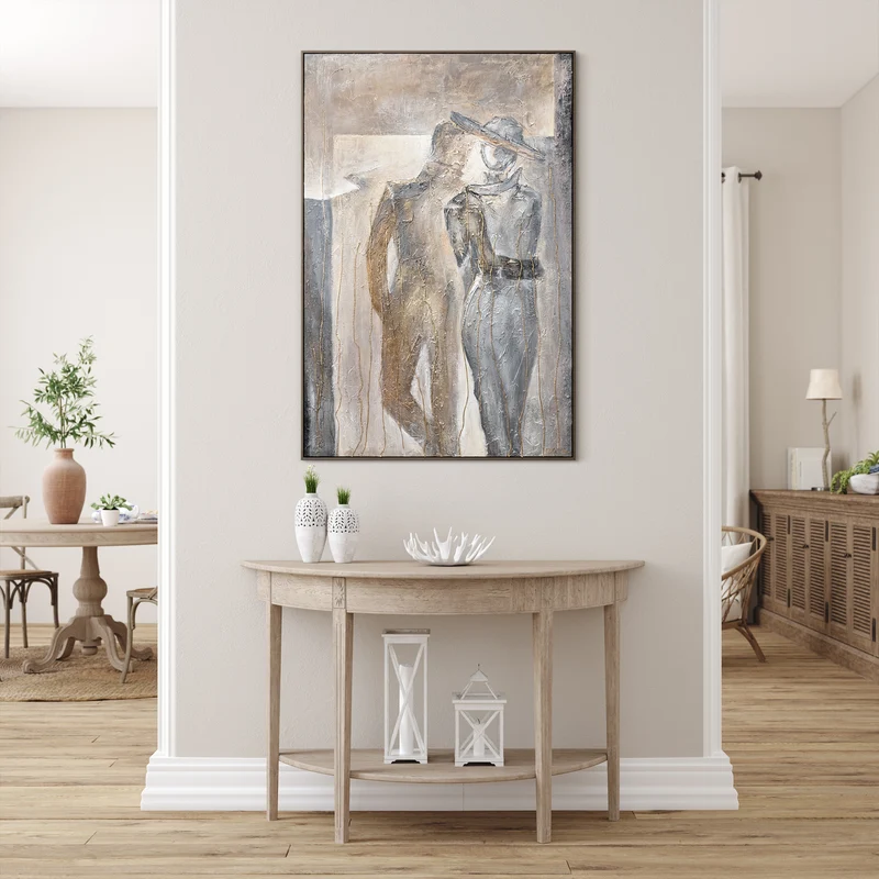 Abstrakte acryl bilder malen im Rahmen "Pärchen"