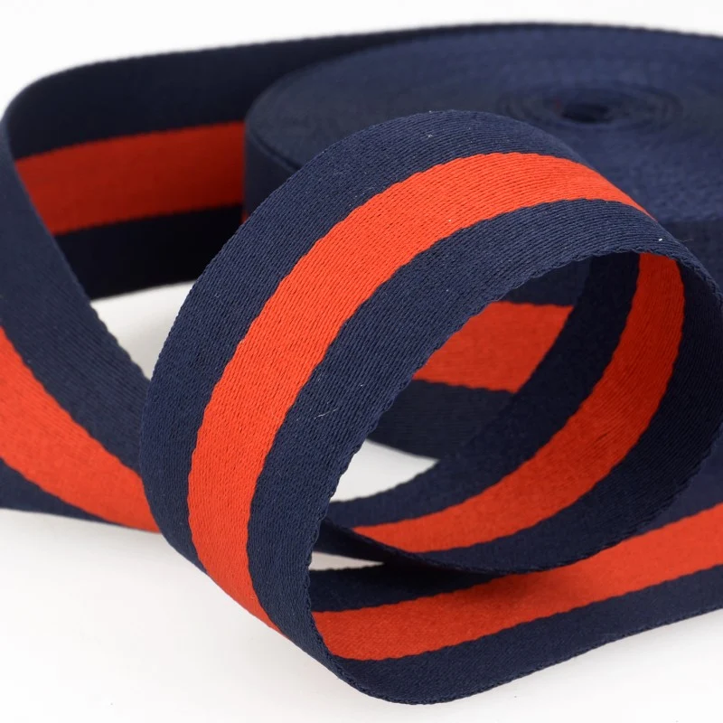 Gurtband Streifen dünn blau/rot 4cm