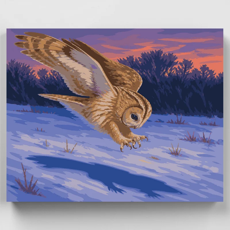 Twilight Owl Dive - Paint by Numbers Kit