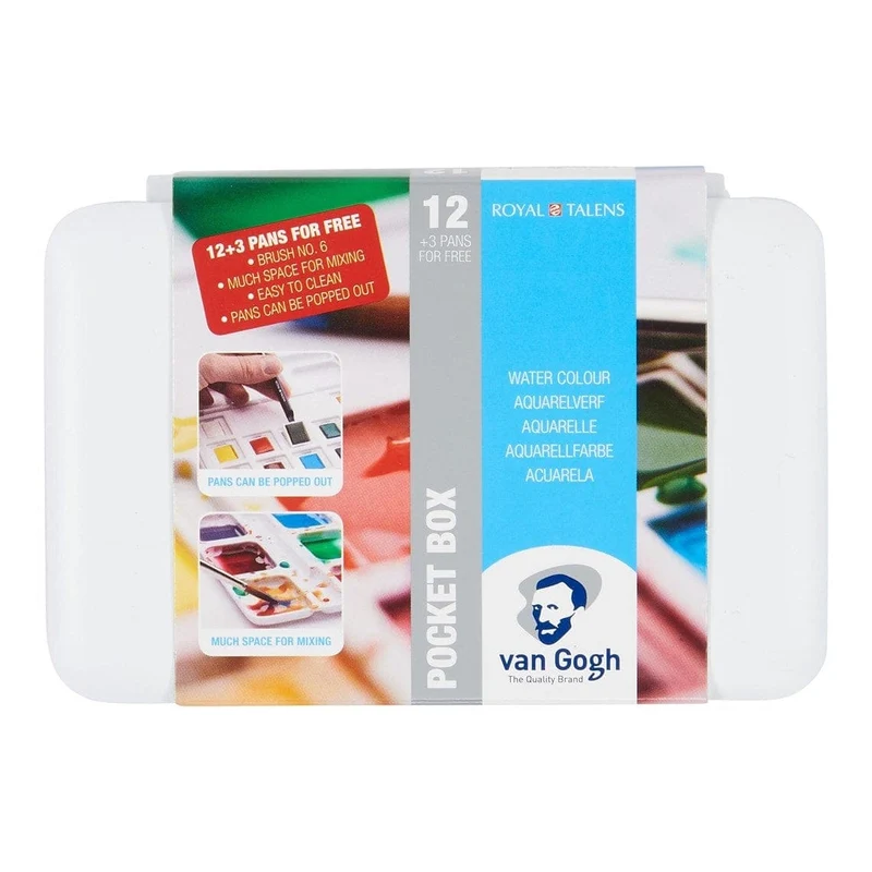 Van Gogh Watercolour Pocket Box 12 pans + brush