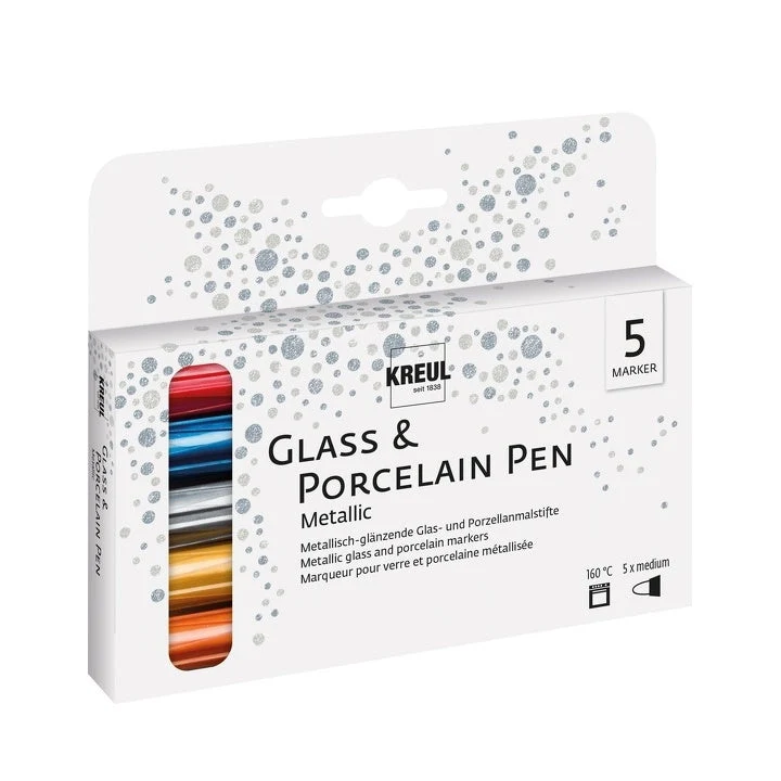 Set of 5 Metallic Porcelain Markers, 160°C