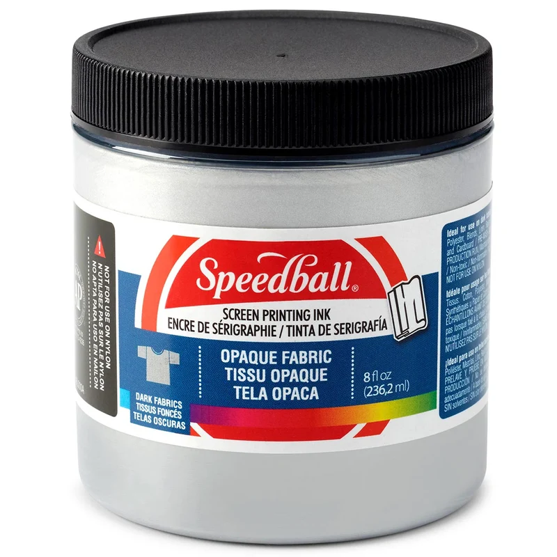 Speedball - Fabric Screen Printing Ink 236ml (8oz) - Opaque Silver