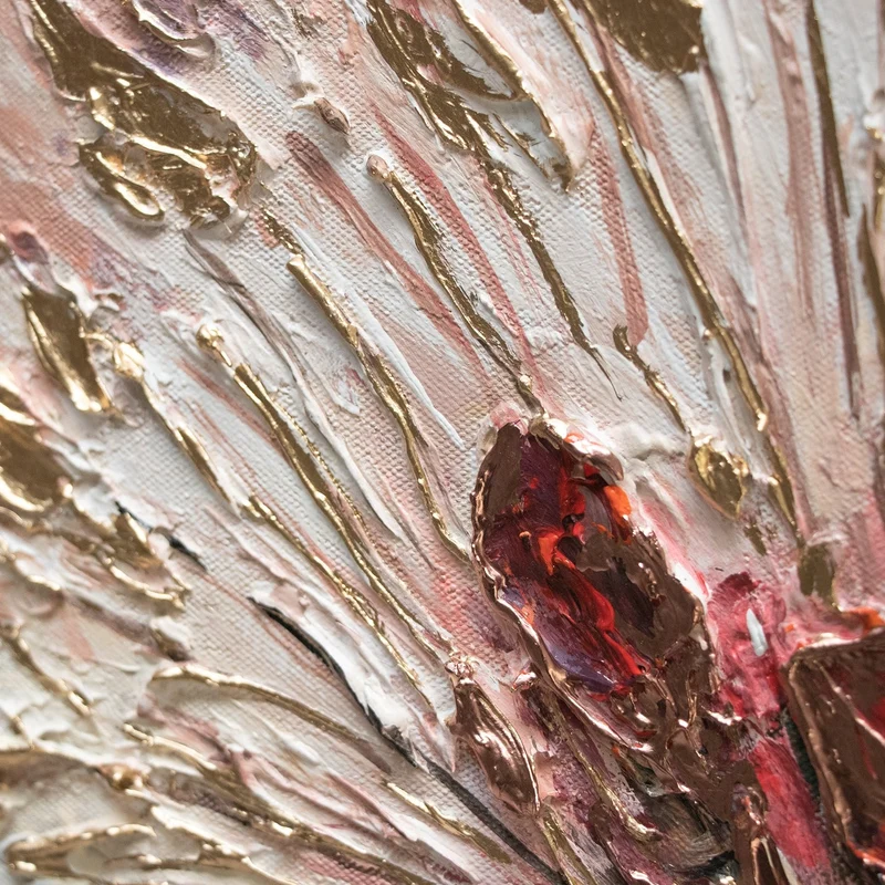 Handgemalte blumenbilder acryl auf leinwand "Malve"
