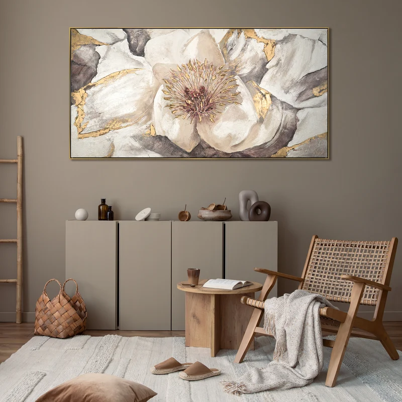 Handgemalte blumenbilder acryl auf leinwand "Malve"