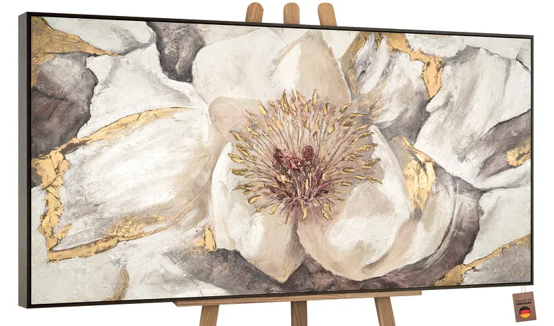 Handgemalte blumenbilder acryl auf leinwand "Malve"