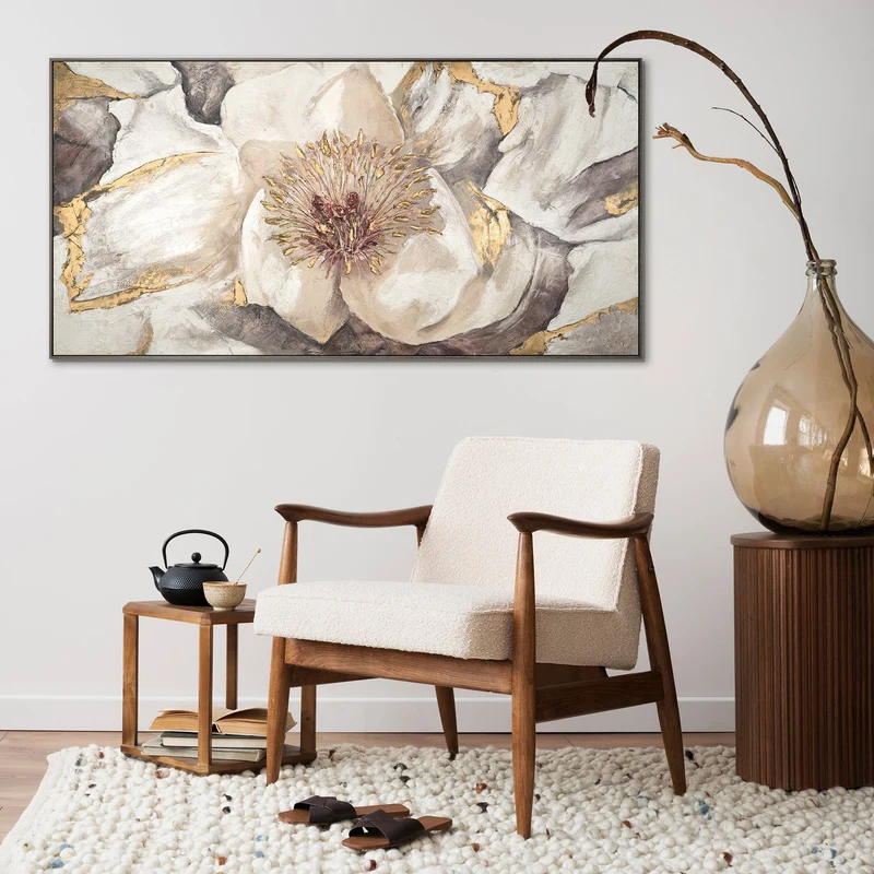 Handgemalte blumenbilder acryl auf leinwand "Malve"