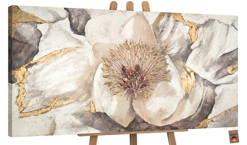 Handgemalte blumenbilder acryl auf leinwand "Malve"