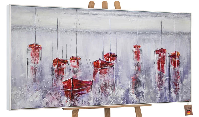 Landschaft malen acryl handgemalt "Stiller Hafen"