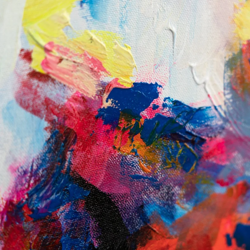 Handgemalte Katze Acrylbilder im Rahmen "Abstrakter Kater" Texturierte Wandkunst